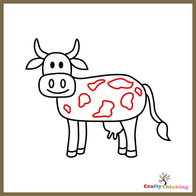 Step-by-Step How To Draw a Cow Easy Printable Lesson For Kids Tutorial |  Kids Activities Blog