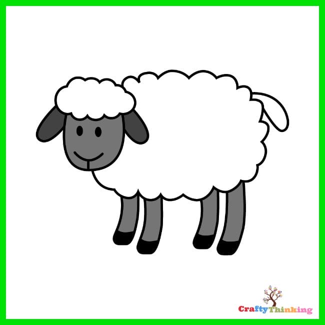 Cute Sheep Lamb Black White Animal Drawing PNG Sketch Image – VinaFrog