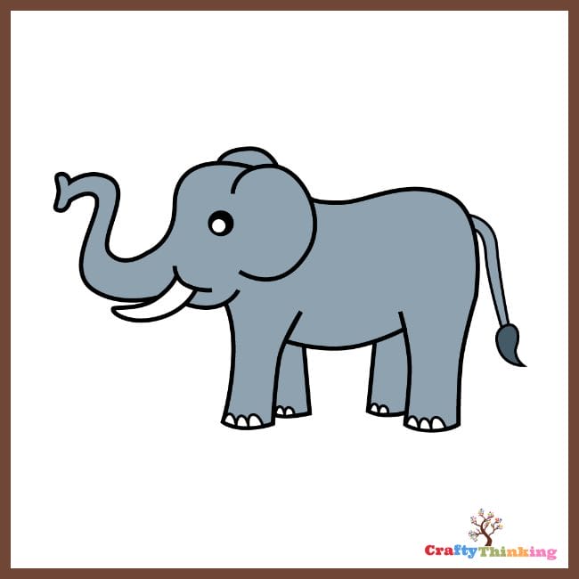How to Draw a Cute Elephant - Easy Drawing Tutorial For Kids