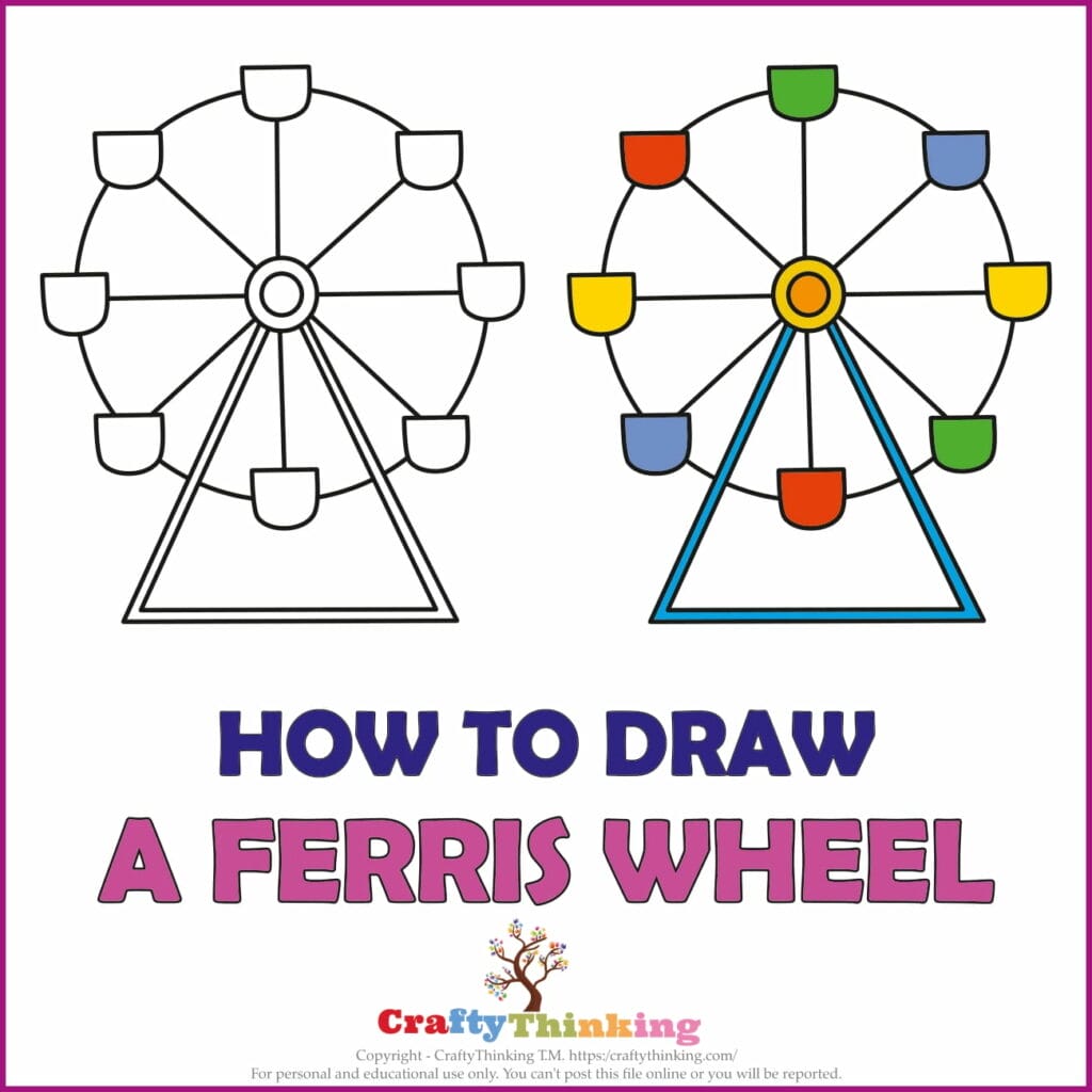 Ferris Wheel Transparent - Ferris Wheel Ride Drawing, HD Png Download - vhv