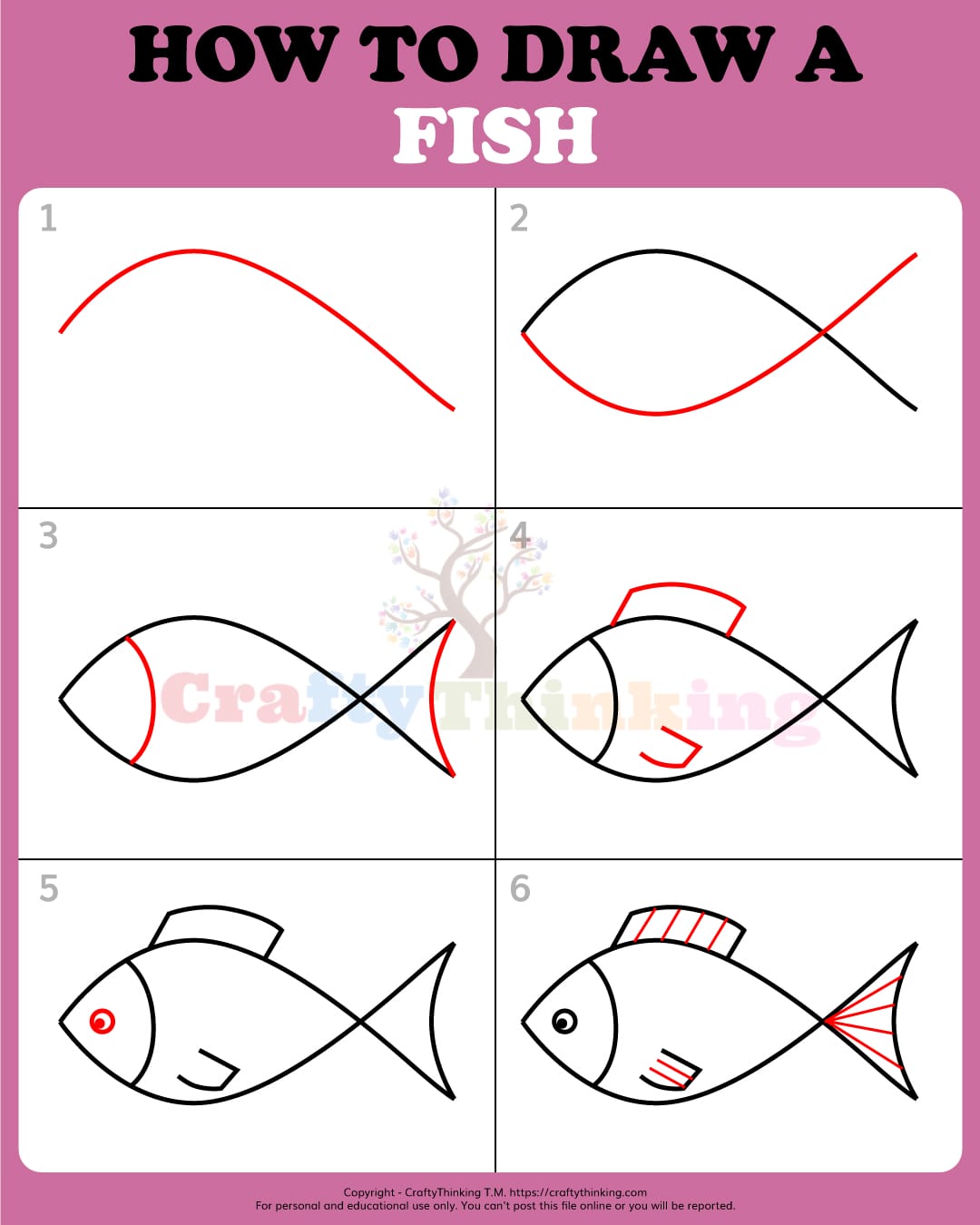 How To Draw A Fish: Easy Step-By-Step Tutorial For Kids | Easy drawings for  kids, Drawing for kids, Fish drawing for kids