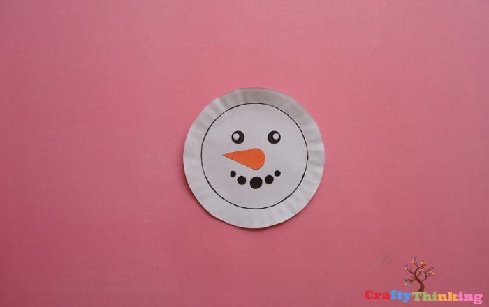 paper plate snow man