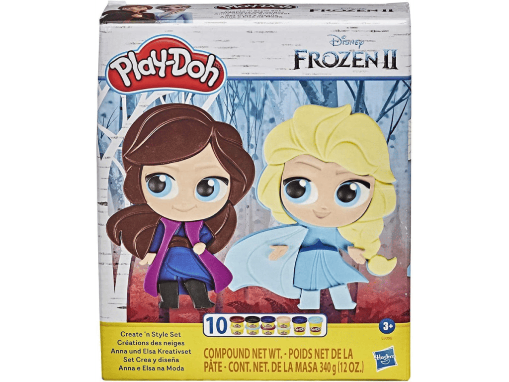 Play-Doh Featuring Disney Frozen 2 Create 'n Style Set Anna and Elsa Toy for Kids 3 Years and Up with 10 Cans, Non-Toxic
