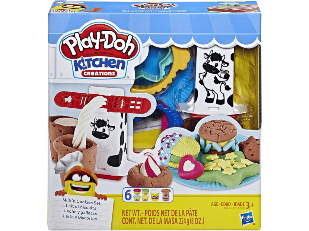 Play-Doh Kitchen Creations Milk and Cookies Set with 6 Non-Toxic Colors Including Play-Doh Confetti