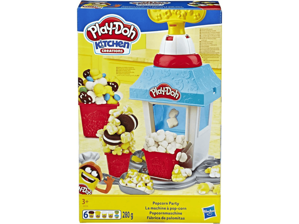 Play-Doh Kitchen Creations Popcorn Party Play Food Set with Six Non-Toxic Pots Yellow
