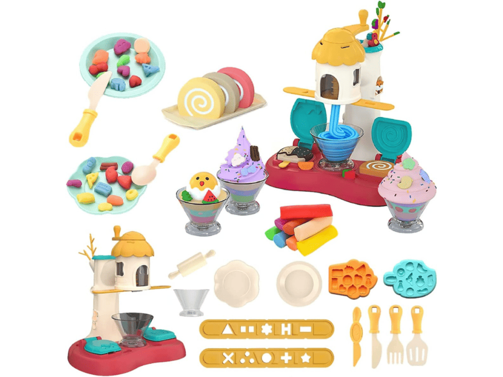 puxida Playdough Sets for Kids Ages 4-8,Kitchen Playset,DIY Play