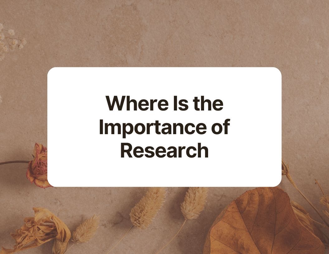 Where Is the Importance of Research