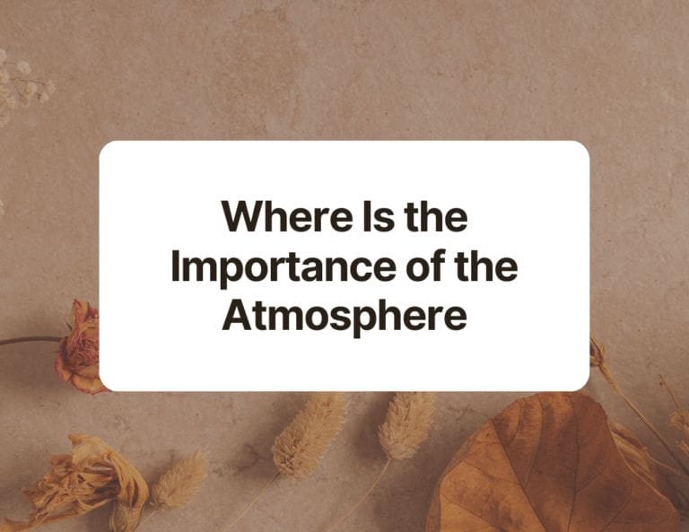 where is the importance of the atmosphere