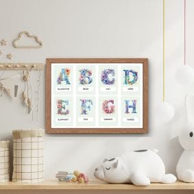 Printable Watercolor Alphabet Flash Cards