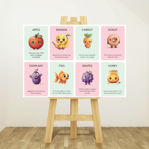 Printable Funny Alphabet Food Flashcards