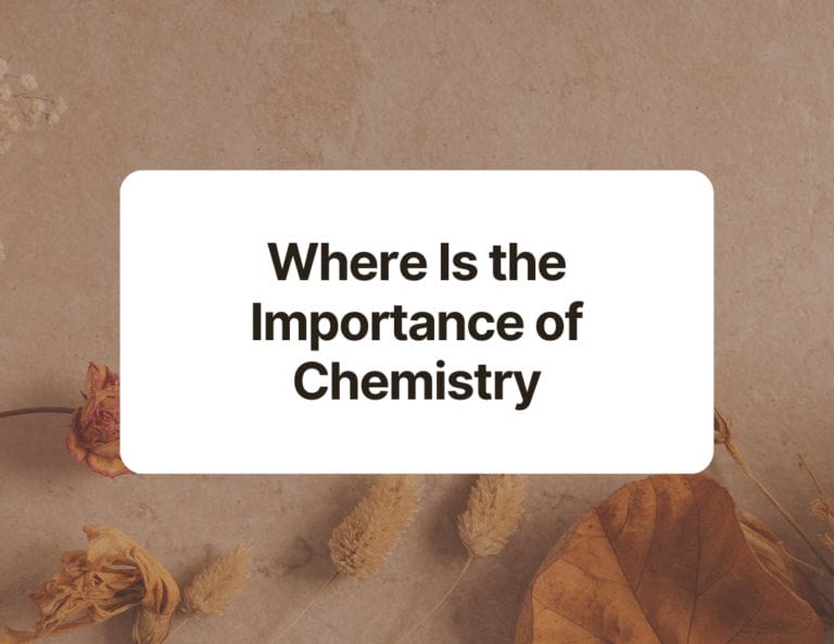 where is the importance of chemistry