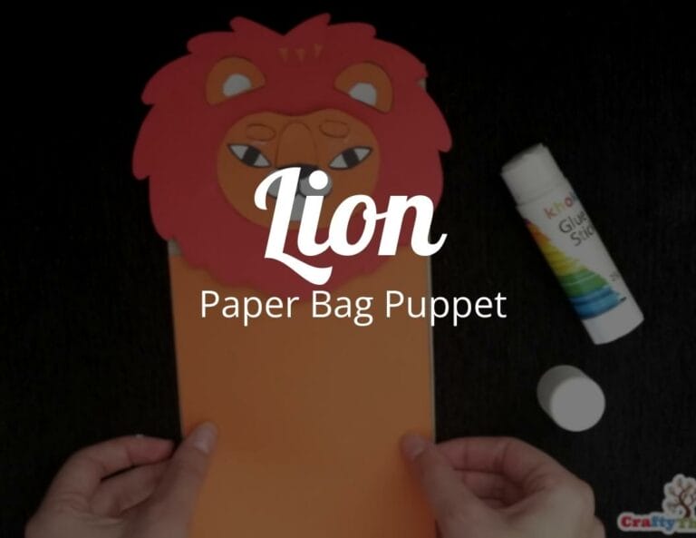Fun Animal Crafts: Lion Paper Bag Puppet with Free Template