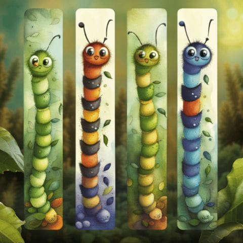 DIY Caterpillar Bookmarks